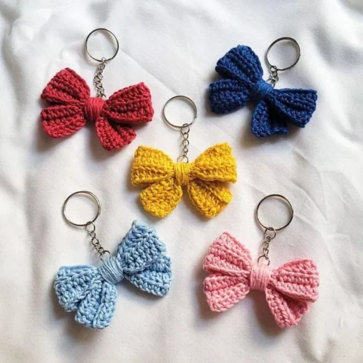 Crochet Bow Keychain