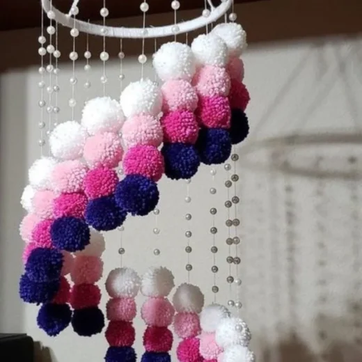 Pom-Pom Chandelier Hanging