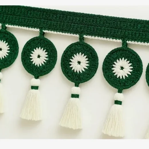 Green Crochet Circle Toran