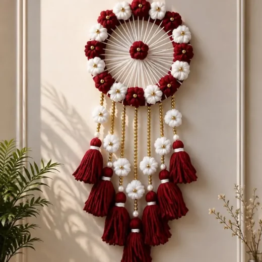 Flower Dreamcatcher Wall Hanging