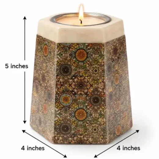 Hexagon Painted Tealight Holder