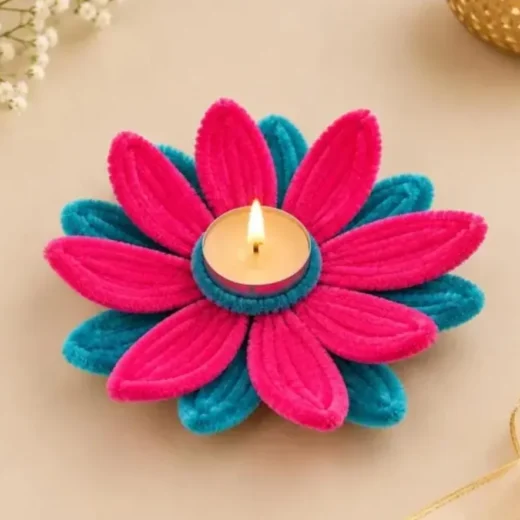 Chenille Flower Diya