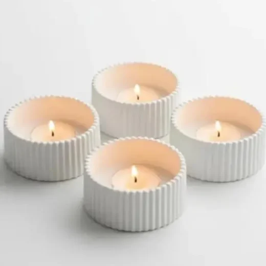 Ribbed Tealight Holders (Set of 4)