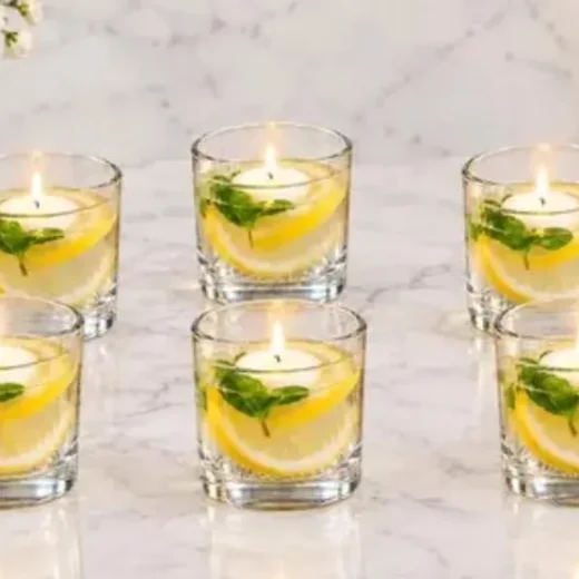 Lemon & Mint Floating Candle Glasses