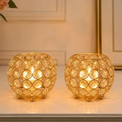 Crystal Ball Tealight Holders (Pair)