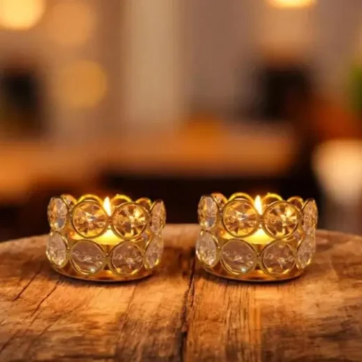 Crystal Ring Tealight Holders (Pair)