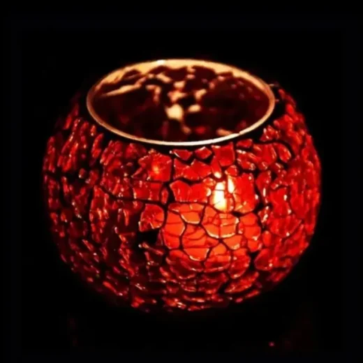 Crackle Mosaic Glass Votives