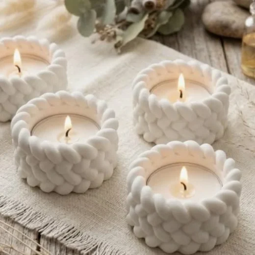 Braided Tealight Holders (Set of 4)