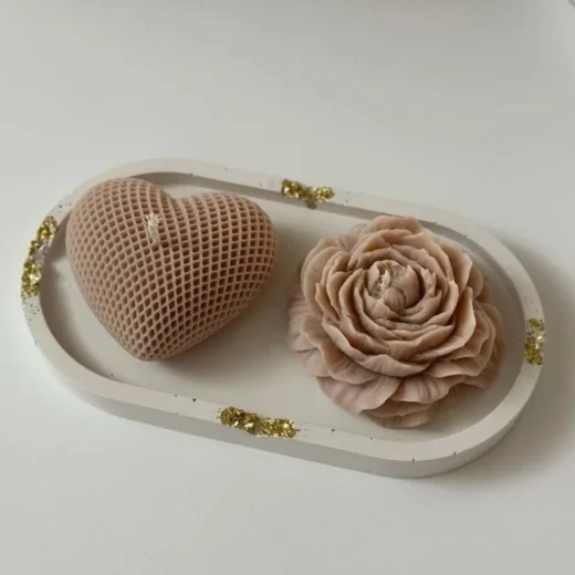 Honeycomb Heart & Peony Candle Set