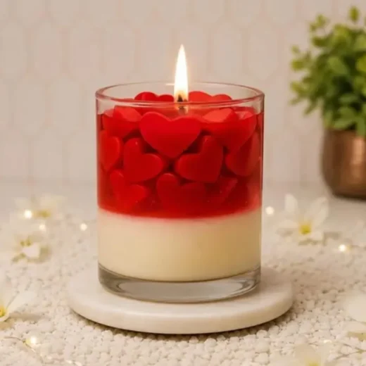 Red Heart Gel Candle