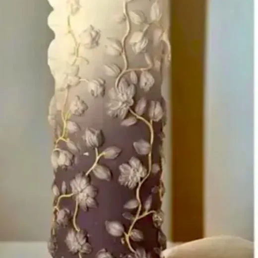 Floral Vine Pillar Candle