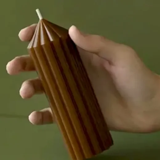 Ribbed Pillar Candle