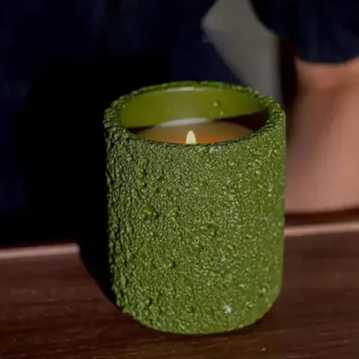 Textured Stone-Finish Candle