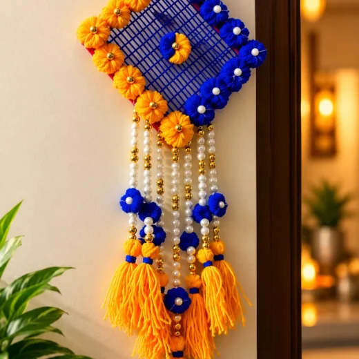 Royal Blue & Marigold Kite Hanging